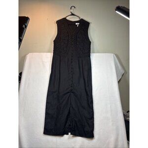 Appraisal  Black Vest Embroided Long Dress Black Size 15-16